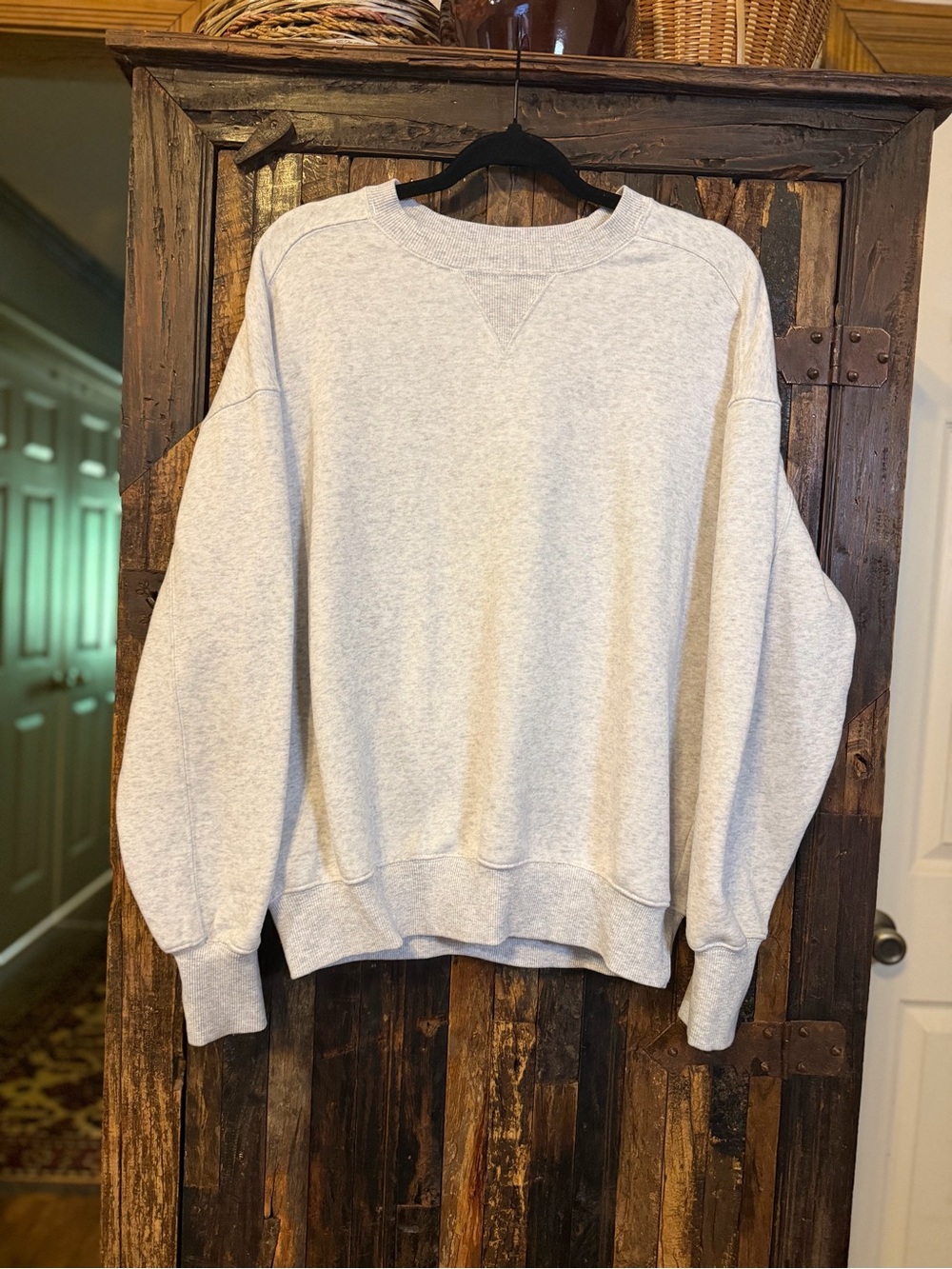 OFFLINE by Aerie Oversized Crewneck Sweatshirt XS Gray Fleece cozy slouchy
